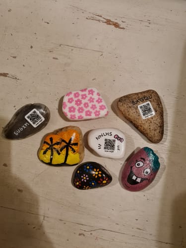 Customer photo review of QR Codes voor de Happy Stone App