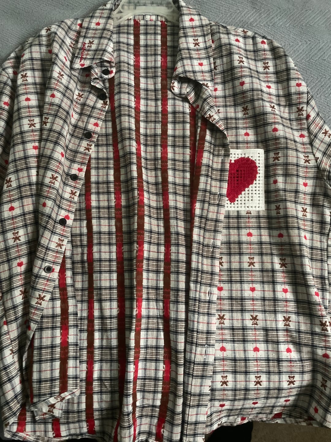 Customer photo review of Aelfric Eden Crochet Heart Pocket Plaid Shirt