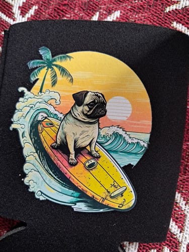 Customer photo review of Surfing Pug Summer DTF Transfer