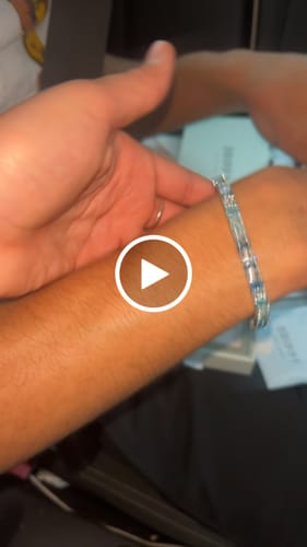 Customer video review of MOISSANITE OCEAN BLUE STONES BRACELET. - WHITE GOLD