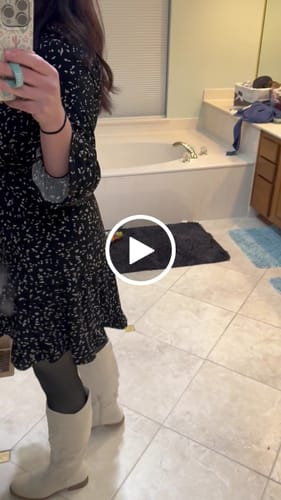 Customer video review of Speckled Cinched Trim Dress