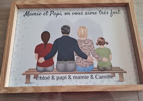 Customer photo review of Affiche Personnalisée - Papy Mamie et Petits-Enfants