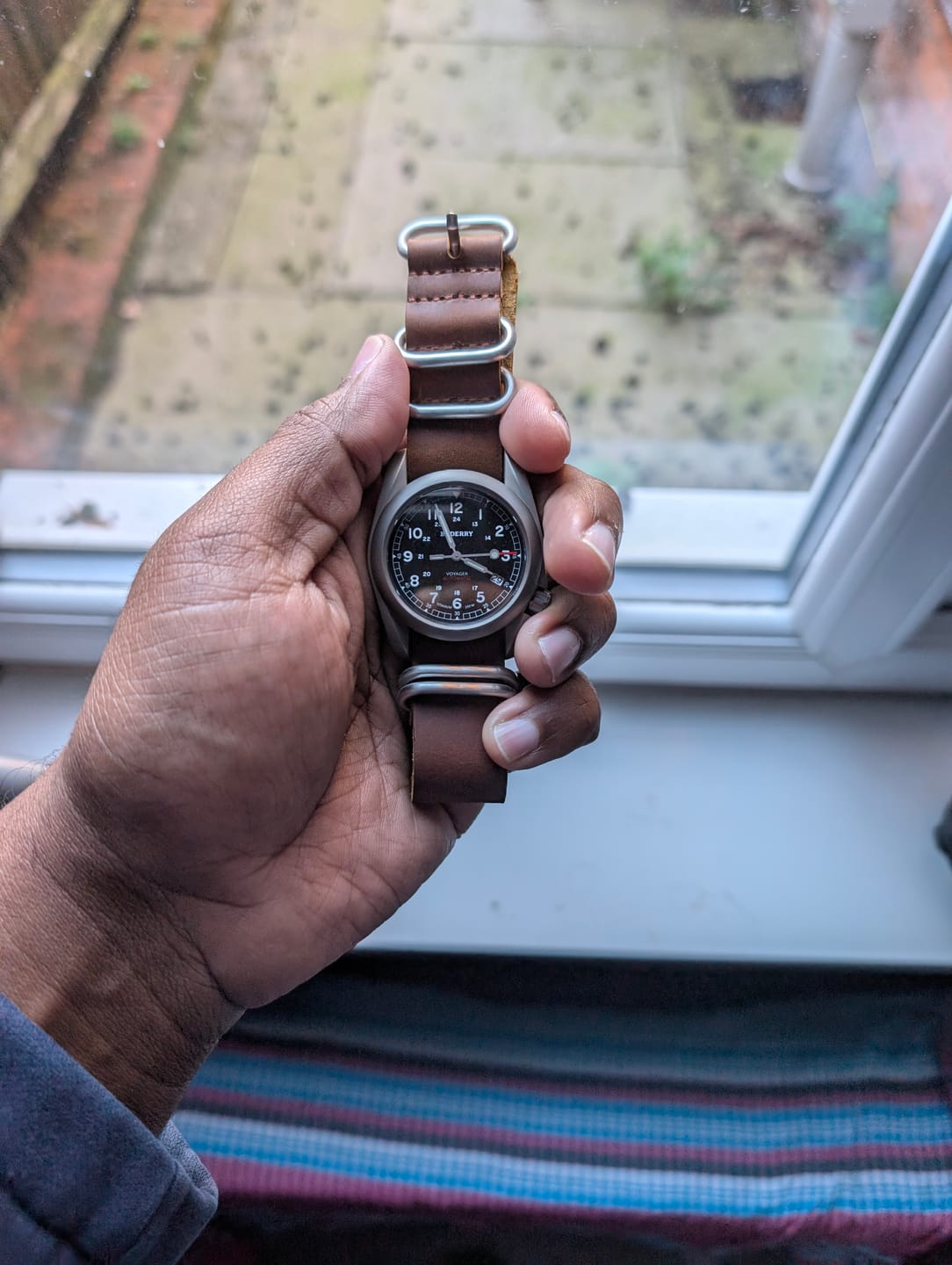 Customer photo review of VOYAGER - 100M Waterproof Titanium Automatic Field Watch | Black/ArmyGreen
