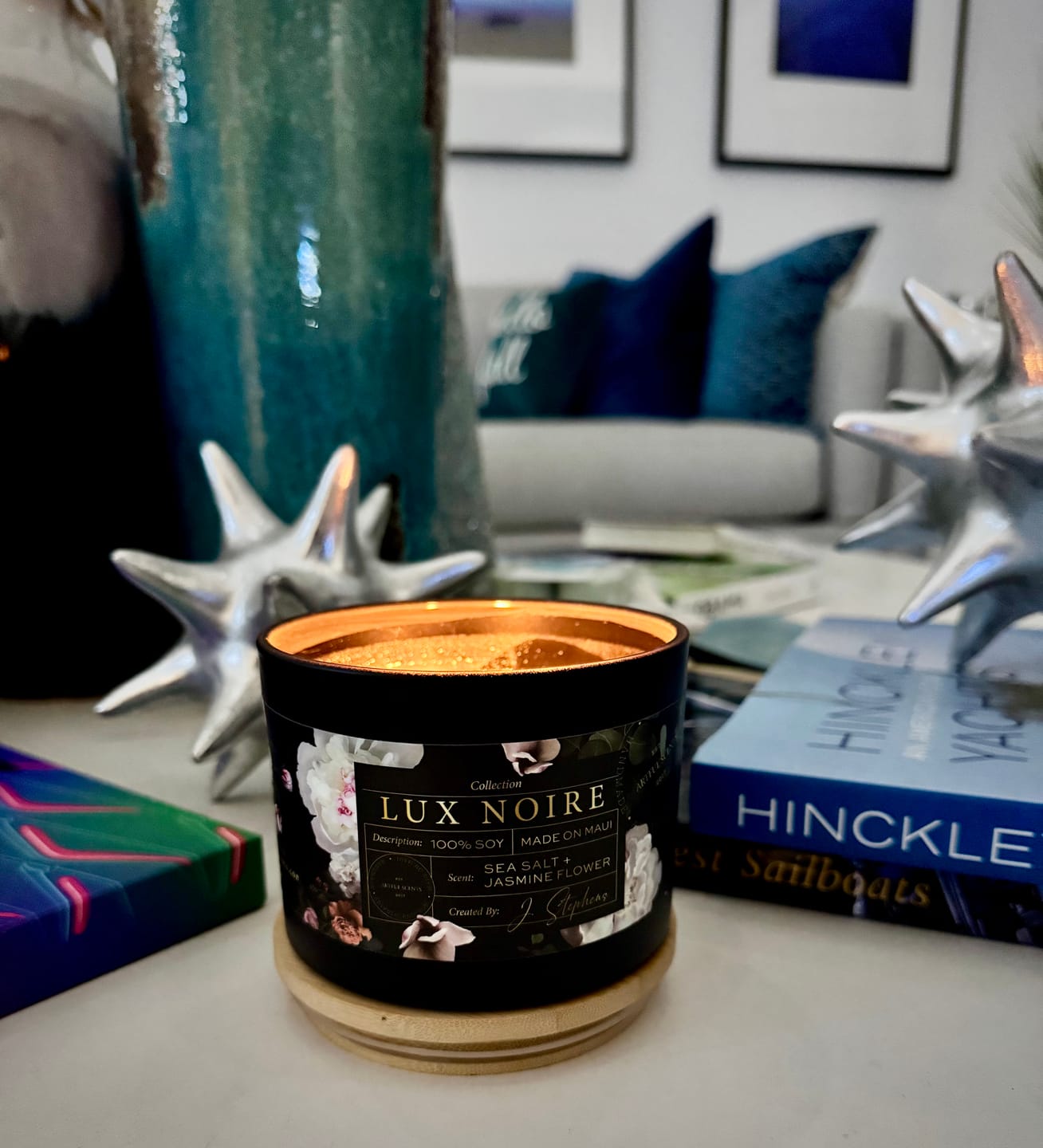 Customer photo review of Sea Salt + Jasmine Flower Candle