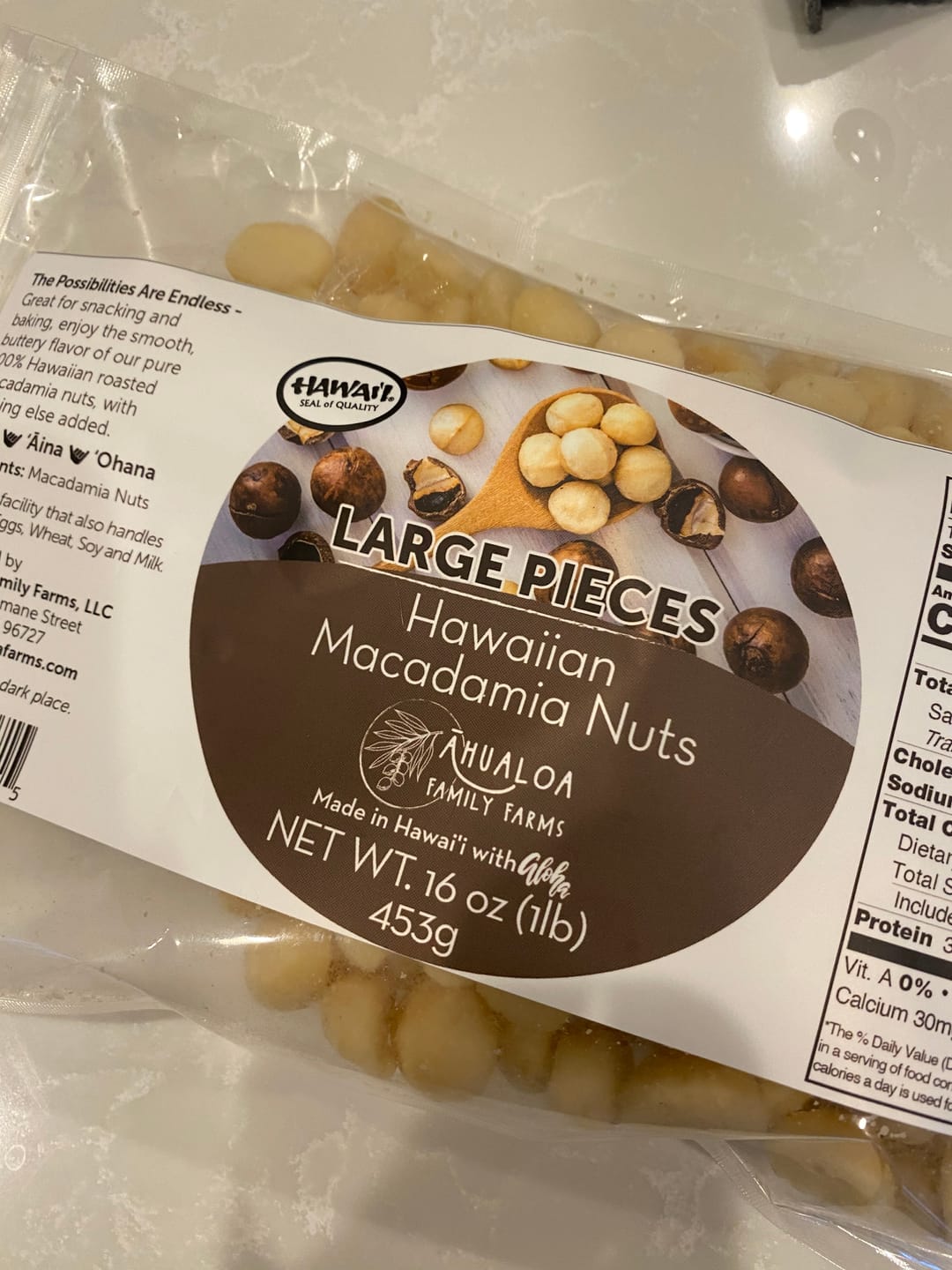 Customer photo review of Hawaiian Macadamia Nut Large Pieces