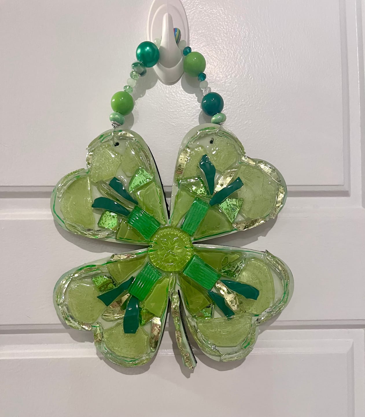 Customer photo review of Shamrock Unfinished Wood Craft Lucky Four Leaf Clover up to 46"  DIY