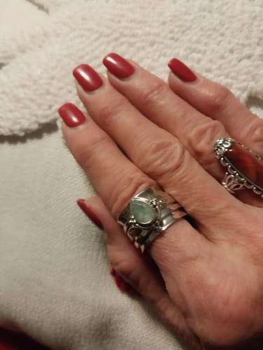 Customer photo review of Aquamarine Celestial Fidget Ring
