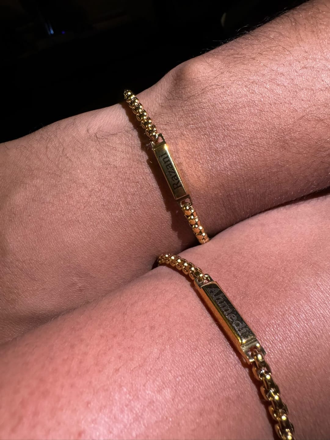 Customer photo review of Eternal Bond Engraved Bracelet Set