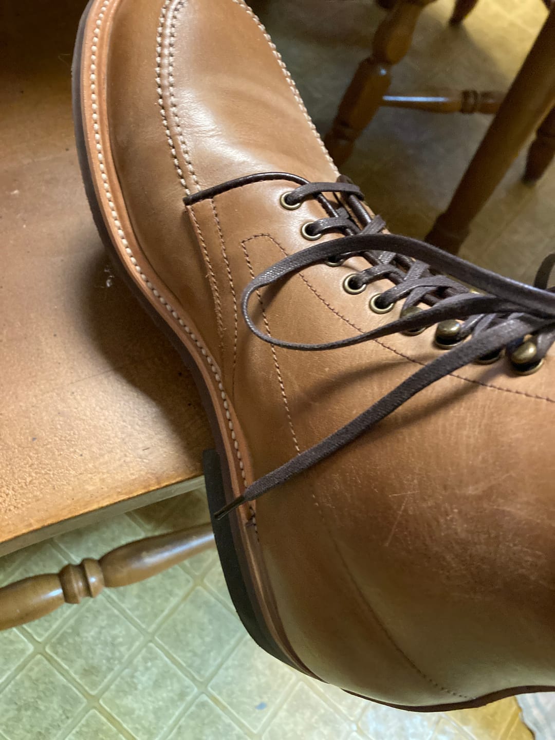 Customer photo review of Indiana Jones MocToe Boot -luosjiet®boots -  Tan Refresh Waxy