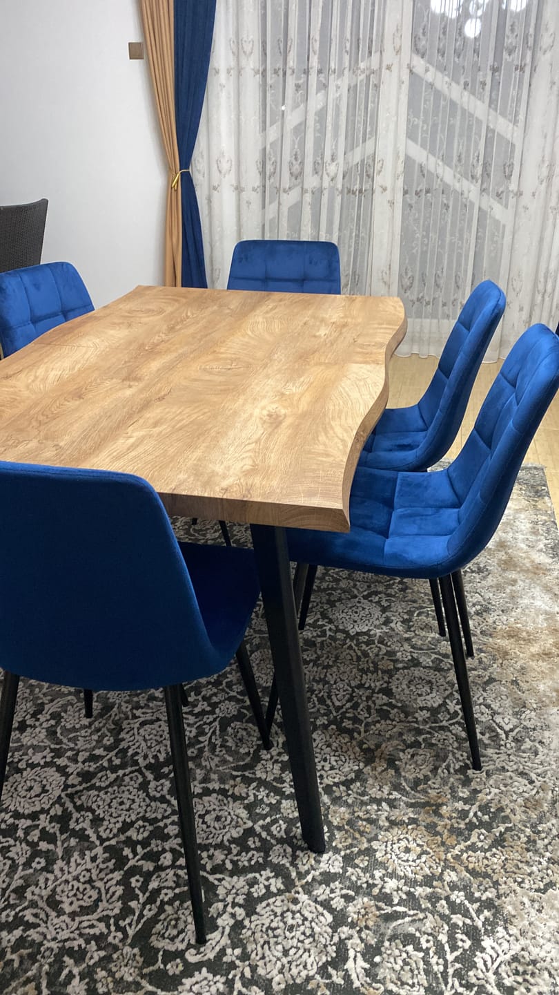Customer photo review of Scaun MILA, negru/albastru, stofa catifelata/metal, 45x41x86 cm