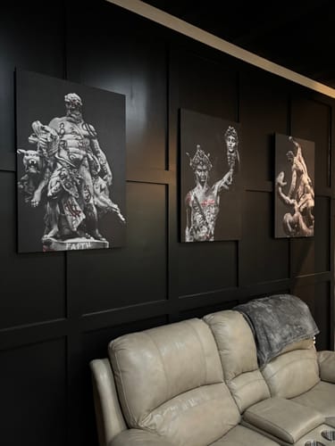 Customer photo review of 'Hercules vs. Achelous' Graffiti Canvas