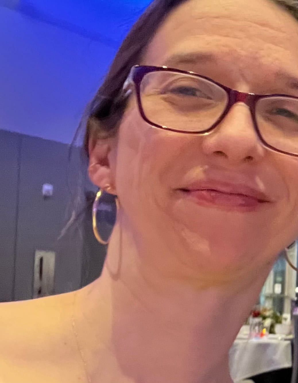 Customer photo review of Large Thin Hoop Clip On Earrings in Gold