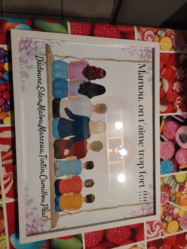 Customer photo review of Affiche Personnalisée - Mamie et Petits-enfants