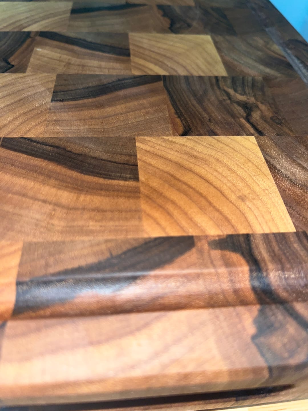 Customer photo review of Personalized Double-sided Walnut  End Grain Cutting Board