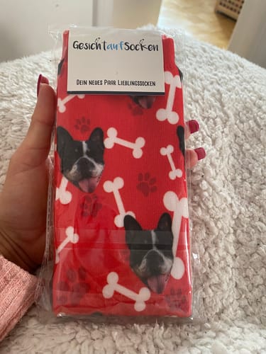 Customer photo review of Personalisierte Hundesocken