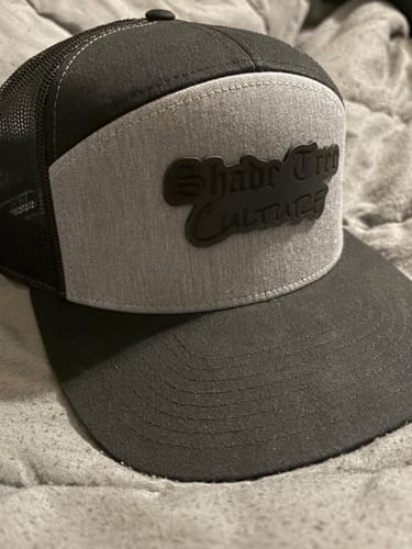 Customer photo review of Flat Bill Seven-Panel Leather Patch Hat - Richardson 168