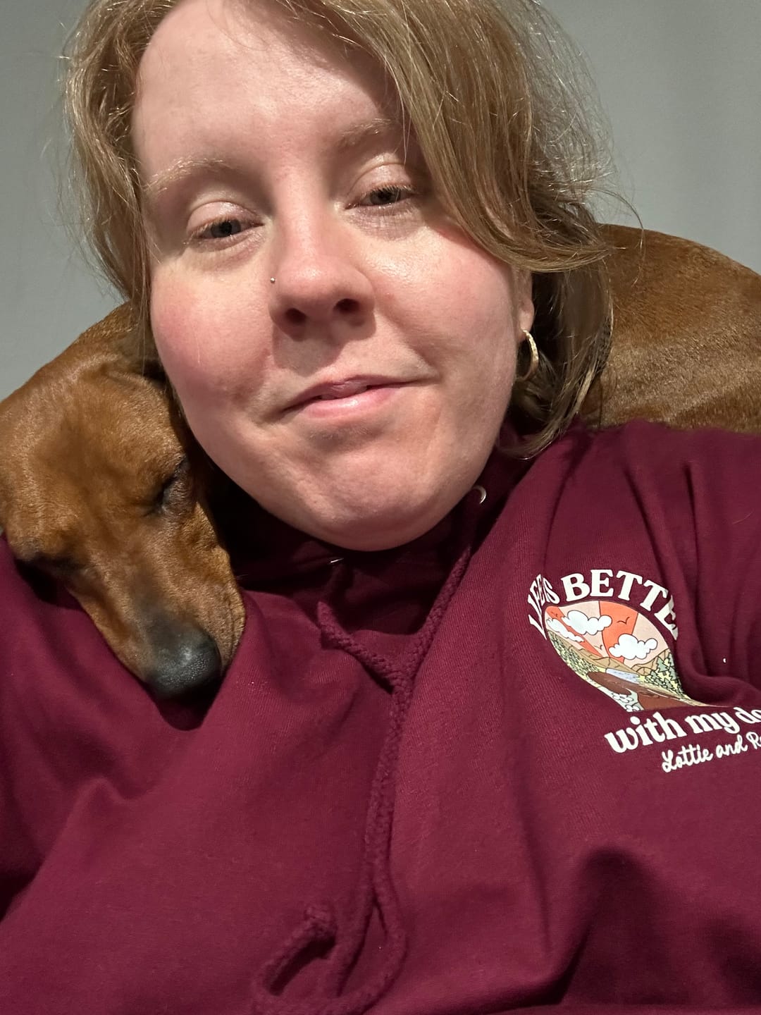 Customer photo review of Personalised Life is Better with your dog Hoody