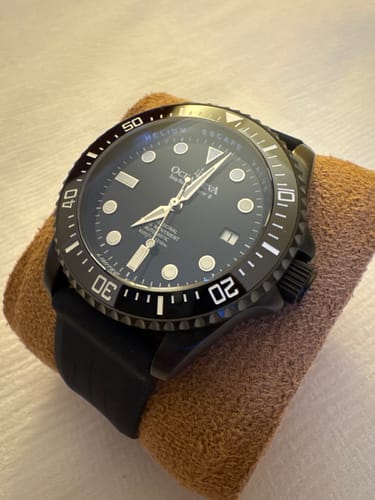 Customer photo review of Oceaneva Men's Deep Marine Explorer II 1250M Pro Diver Watch Black Dial Black IP