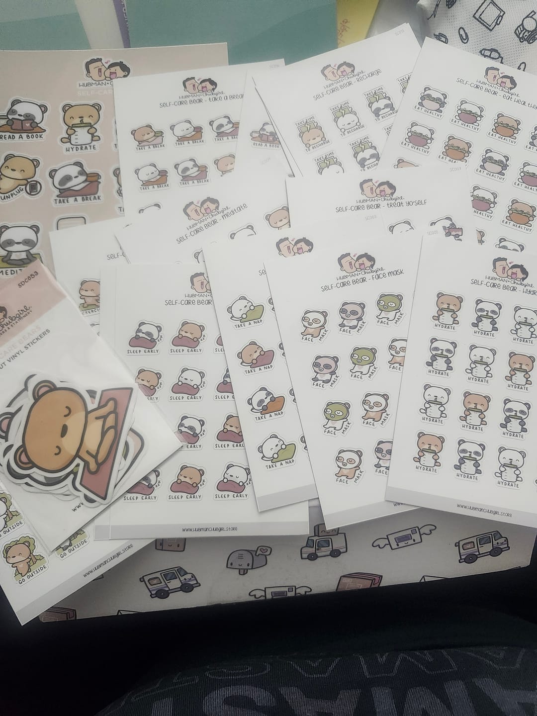 Customer photo review of Self-Care Bears Sticker Set