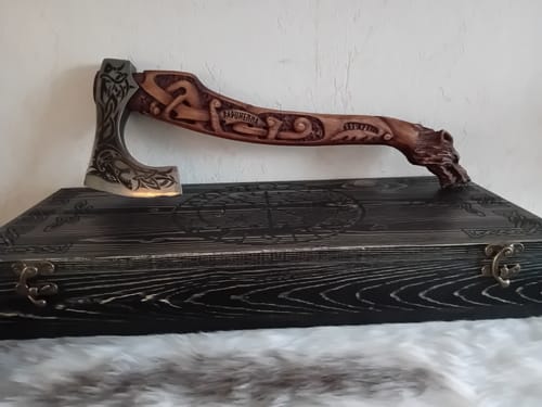 Customer photo review of Viking axe handmade Ulfhednar Warriors