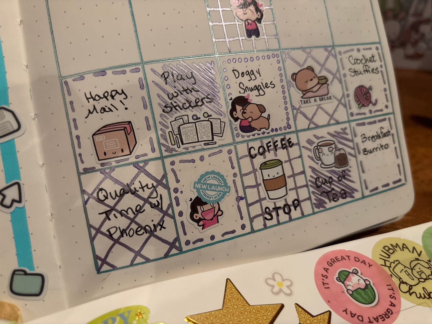 Customer photo review of Happy Packages Planner Stickers
