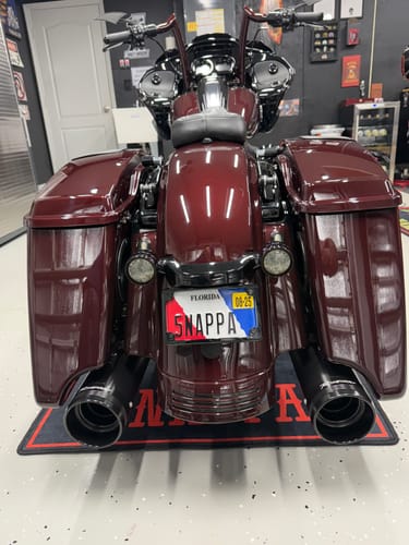 Customer photo review of HR3 Midnight Crimson Rear Fender Filler Panel For Harley 2014-2023 FLHX FLHXS, 2015-2023 FLTRX FLTRXS