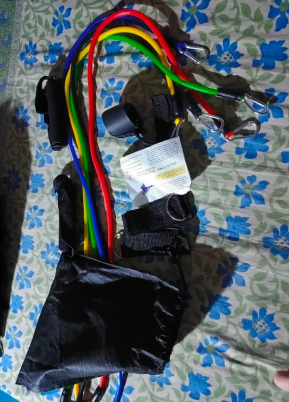 Customer photo review of 11 Pcs Fitness Resistance Bands Set - (IMPORTED)