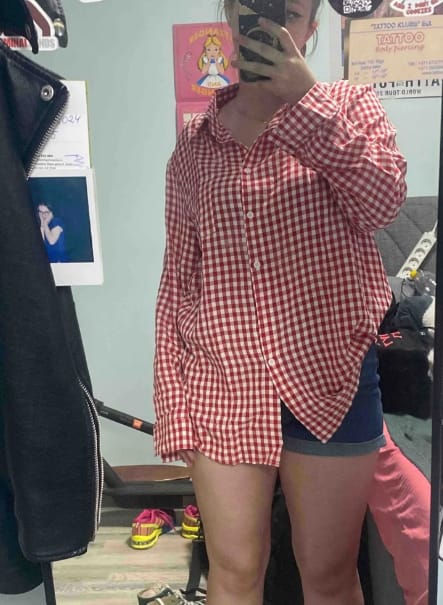 Customer photo review of Red Plaid Patch Pocket Shirt