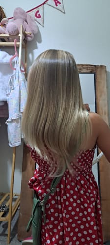 Customer photo review of Shampoo + Acondicionador Reflejos Rubios 350ml