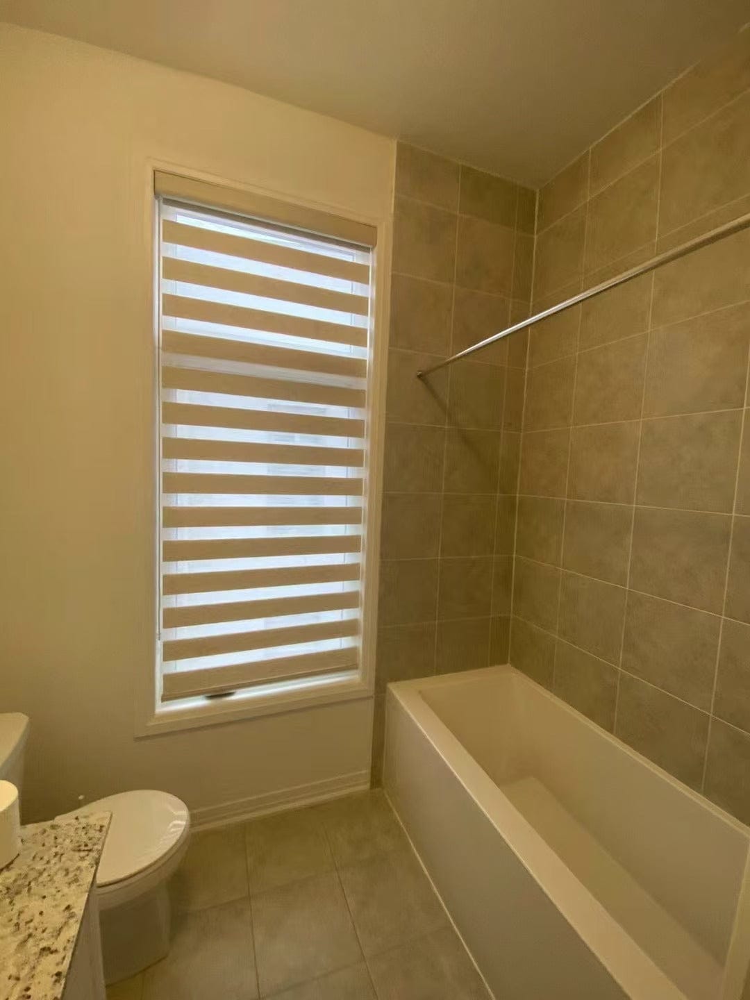 Customer photo review of Room Darkening Zebra Shades