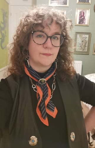 Customer photo review of Chainmail Earrings