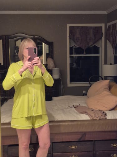 Customer photo review of Ladies Long Sleeve Short Set - AVOCADO