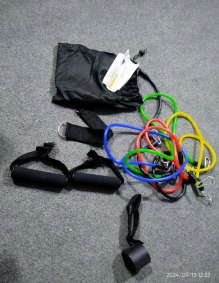 Customer photo review of 11 Pcs Fitness Resistance Bands Set - (IMPORTED)