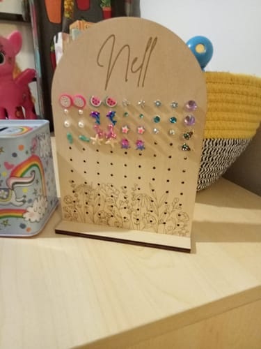Customer photo review of Personalised Floral Earring Stand