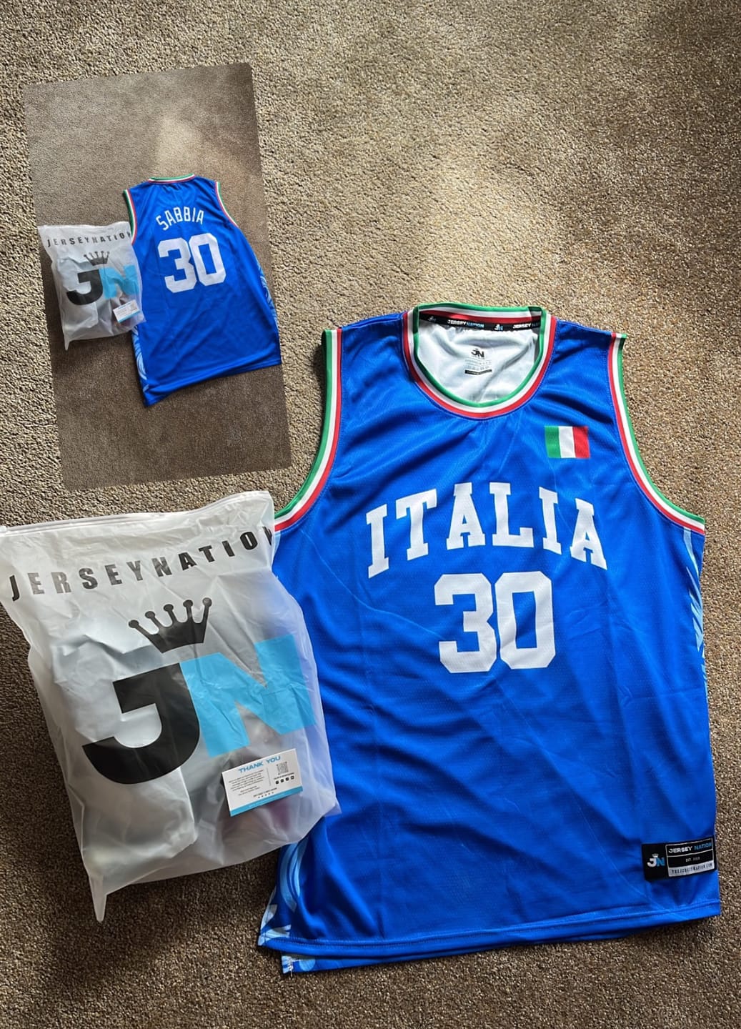 Customer photo review of Italy Custom Basketball Jersey