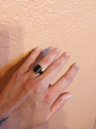 Customer photo review of Emerald Collection- Silicone Rings with Metal Frame