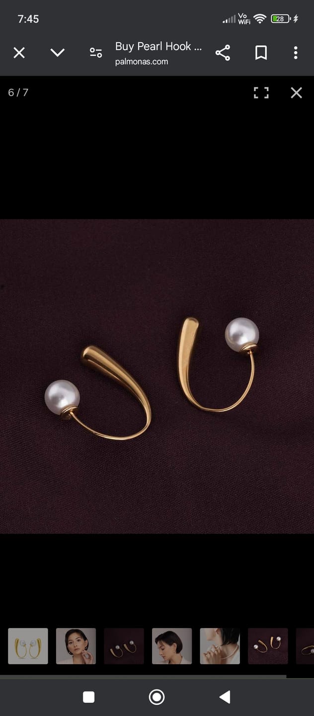 Customer photo review of Pearl Hook Earrings