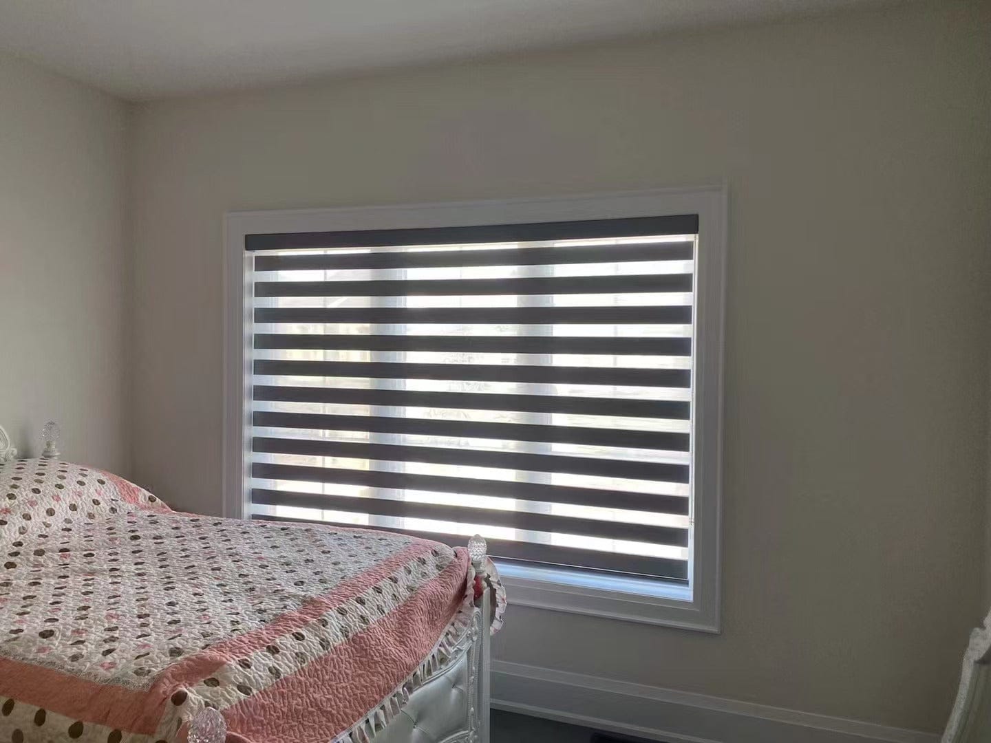 Customer photo review of Room Darkening Zebra Shades