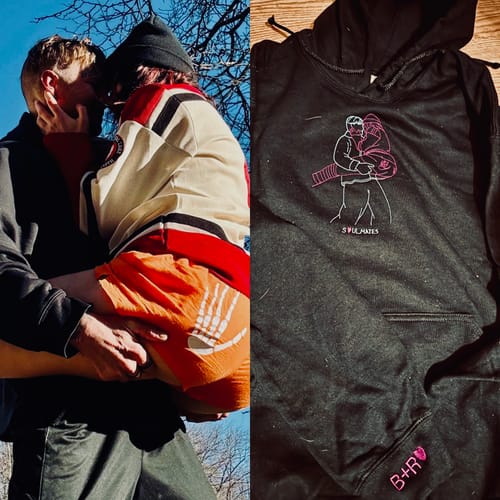 Customer photo review of Soulmate Custom Embroidered Photo Hoodie