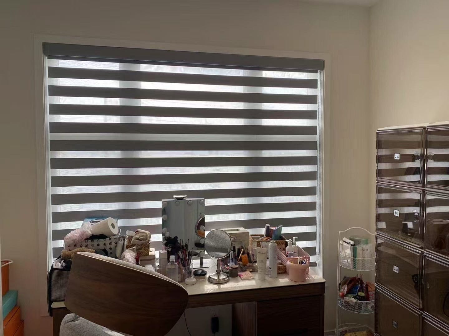 Customer photo review of Room Darkening Zebra Shades