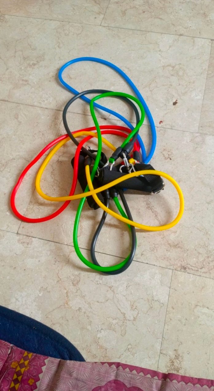 Customer photo review of 11 Pcs Fitness Resistance Bands Set - (IMPORTED)
