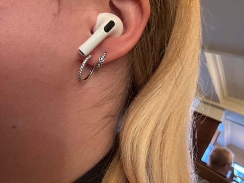 Customer photo review of Shiny Infinities Earrings