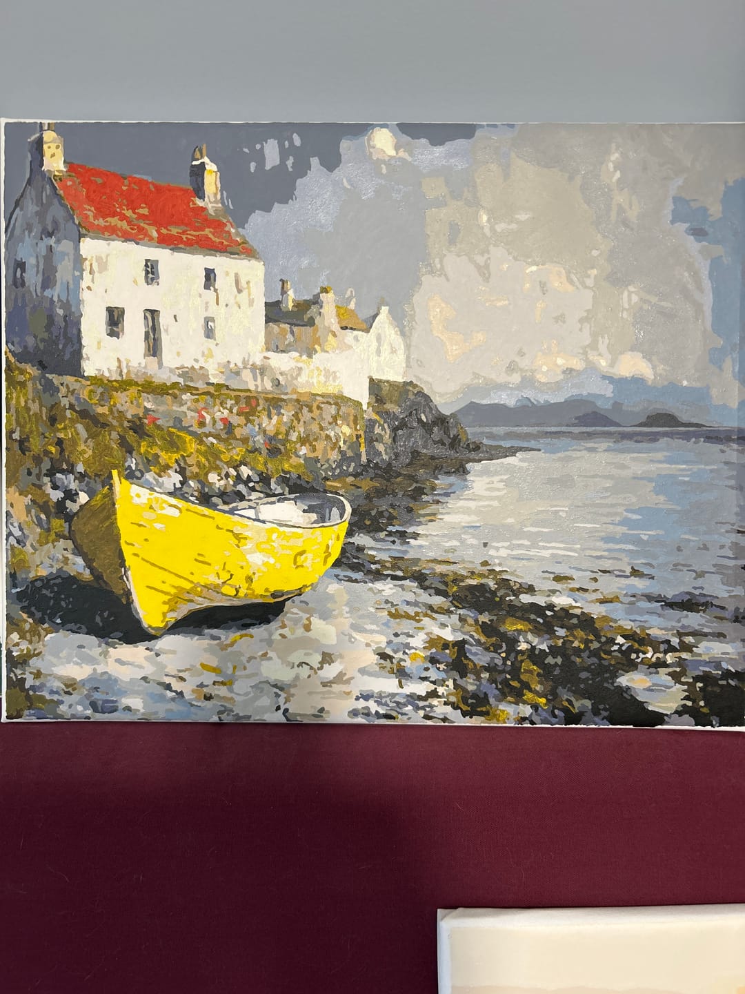 Customer photo review of Rowboat by the Shore – Paint by Numbers