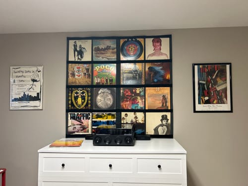 Customer photo review of 12" Vinyl Record Display Frame - LP Wall Storage