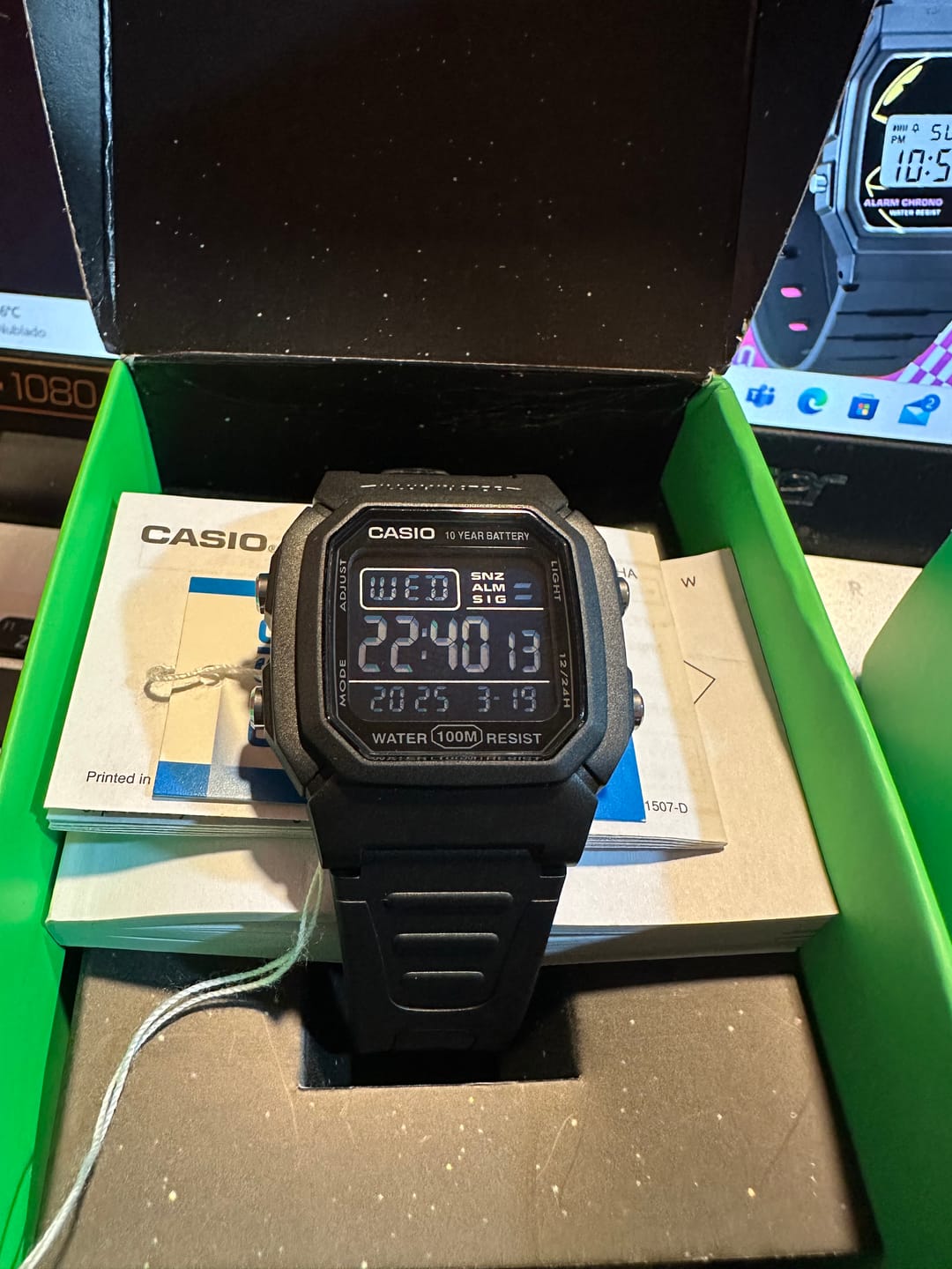 Customer photo review of Reloj Casio Vintage W-800H-1BVCF Negro Pantalla Negativa