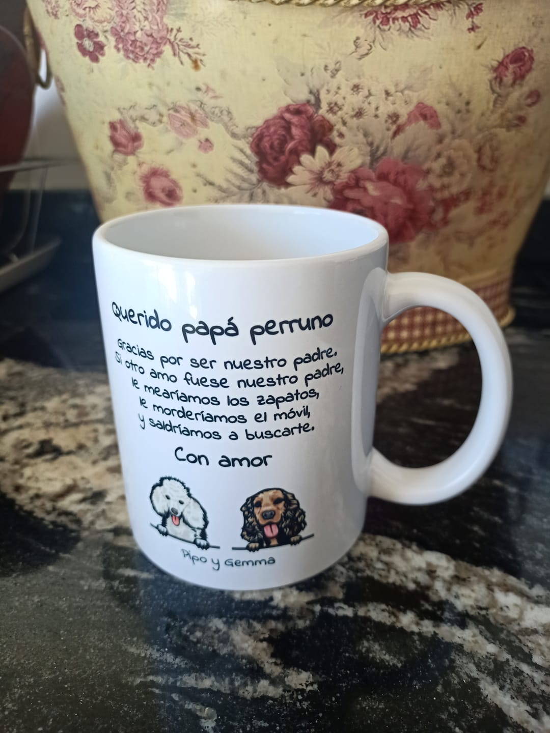Customer photo review of Querido papá perruno - Taza personalizada
