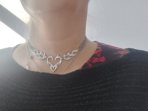 Customer photo review of Flame Heart Choker
