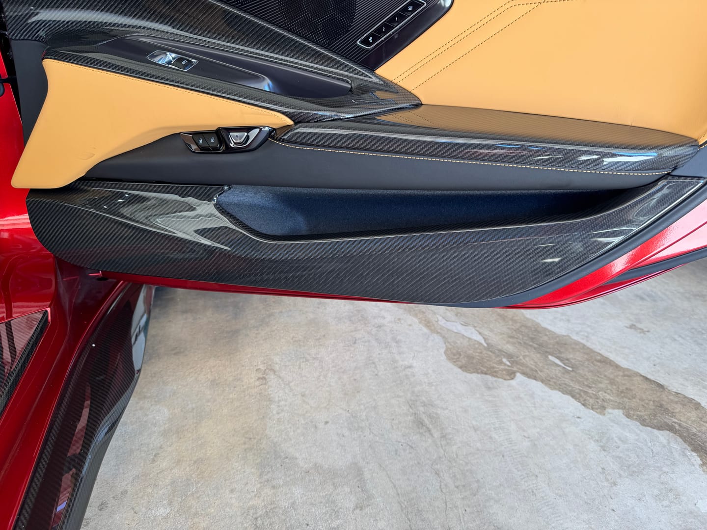 Customer photo review of C8 Corvette Real Carbon Fiber Door Kick Panel Covers