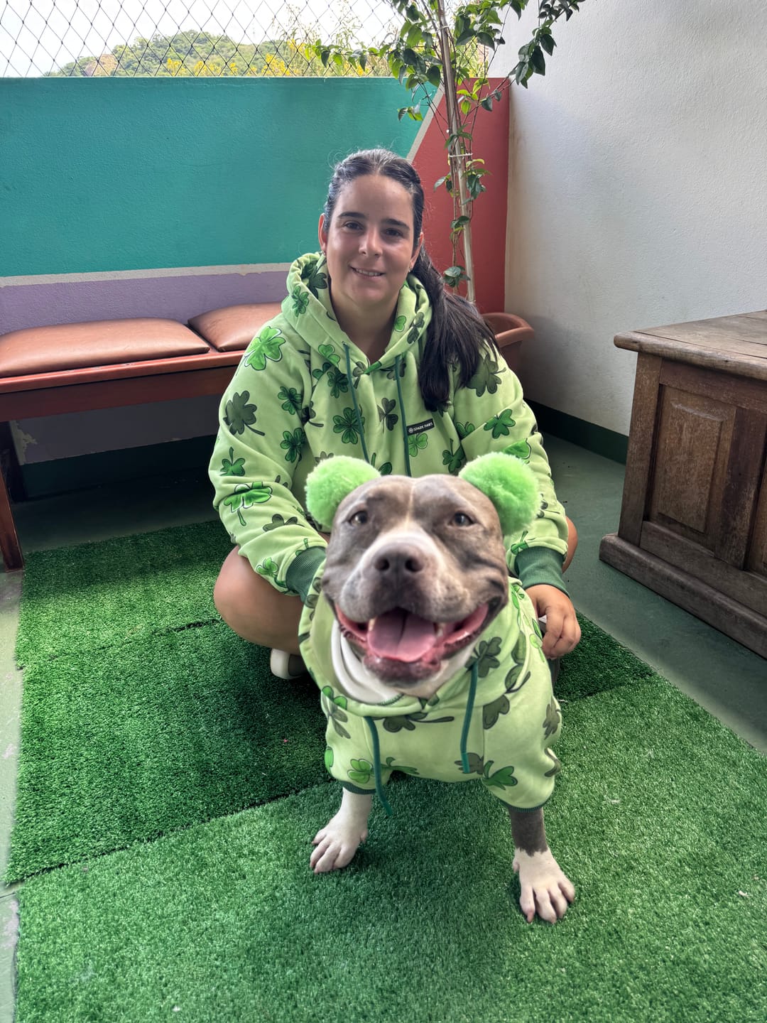Customer photo review of St. Paddy's Human Hoodie - Light Green (Limited Edition)
