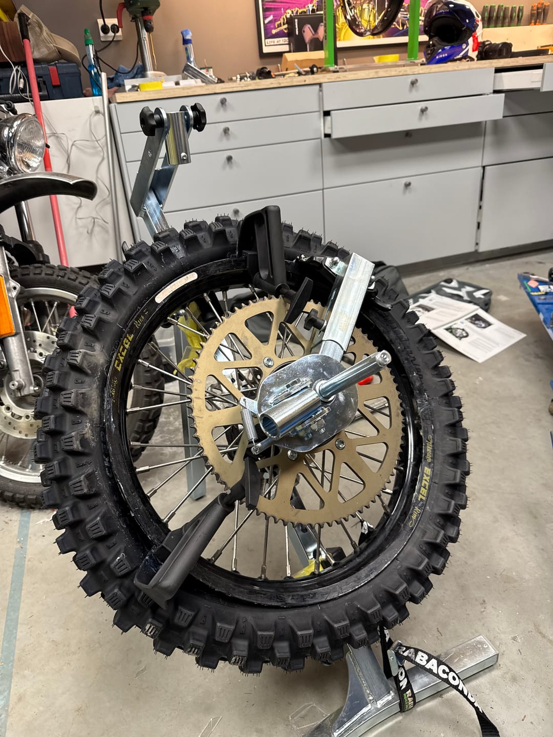 Customer photo review of Street Bike Tire Changer